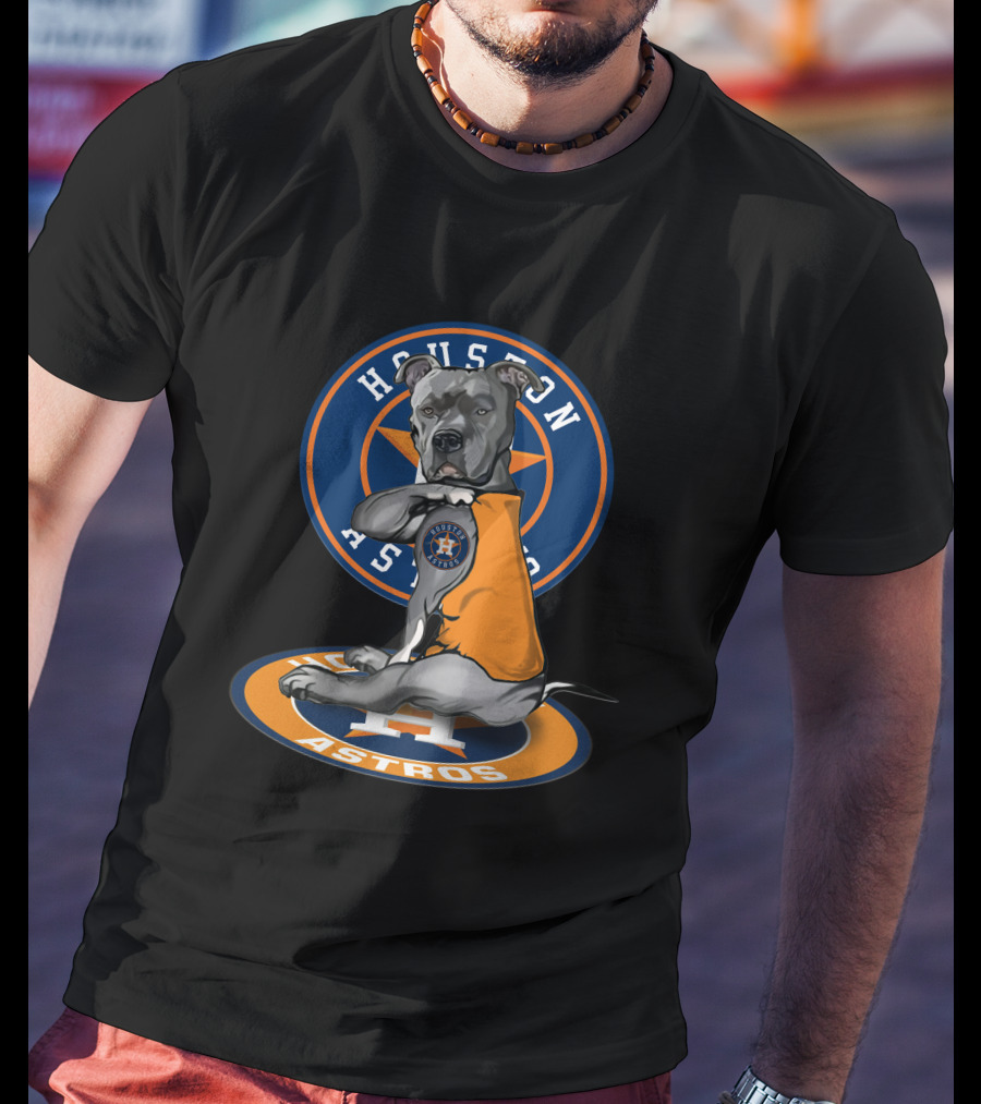 Houston Astros Dog Wearing Team Jersey T-Shirt