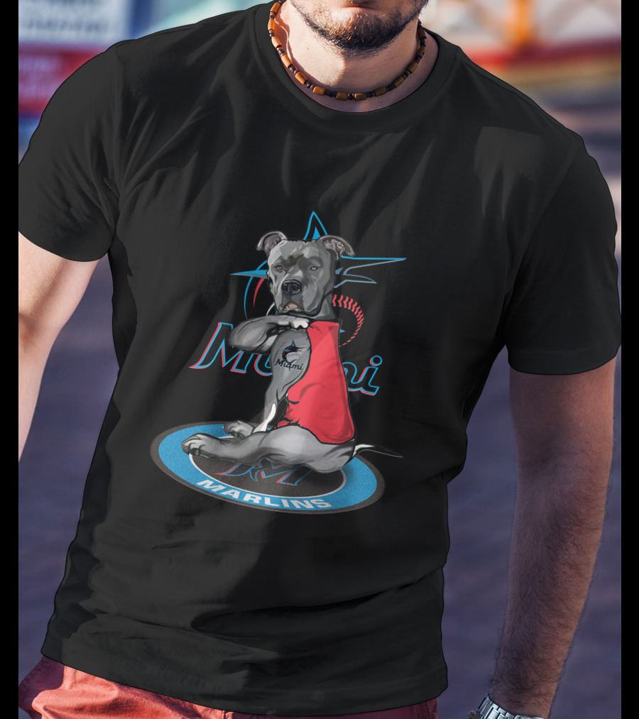 Miami Marlins Dog With M T-Shirt