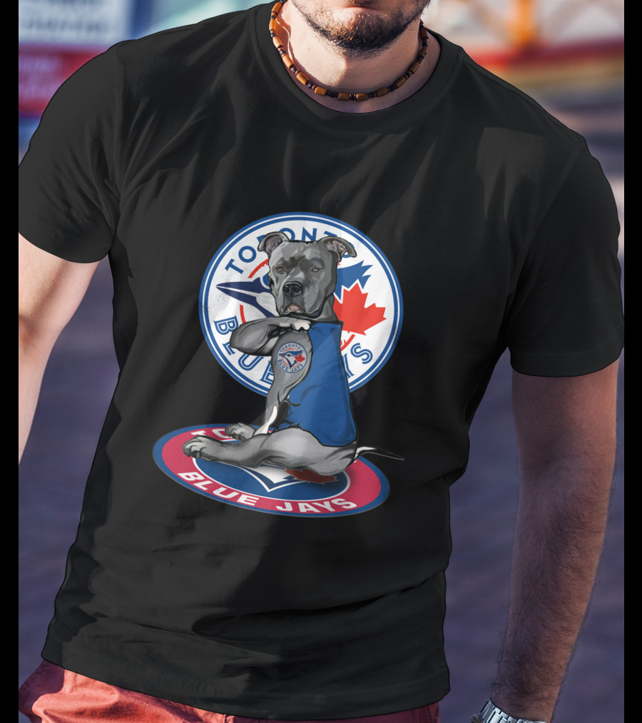 Toronto Blue Jays Dog Mascot With Logo And Canadian Maple Leaf T-Shirt