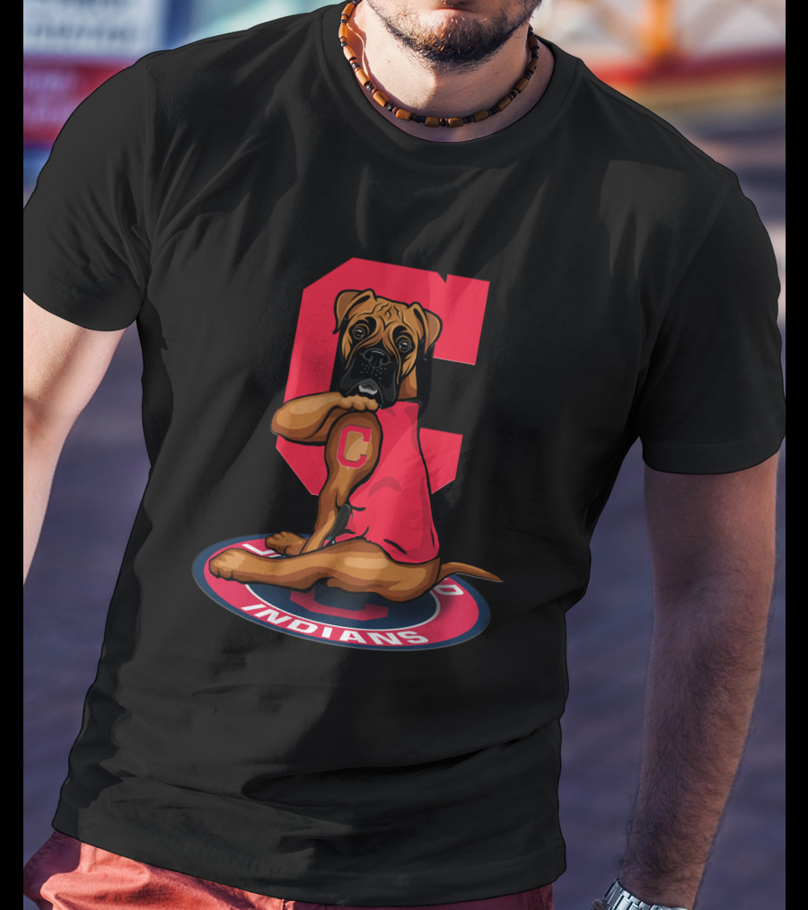 Cleveland Indians Dog Mascot Retro Crest T-Shirt