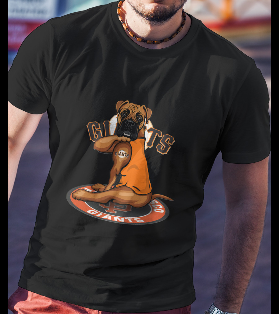 San Francisco Giants Dog Boxer Logo Baseball Fan T-Shirt