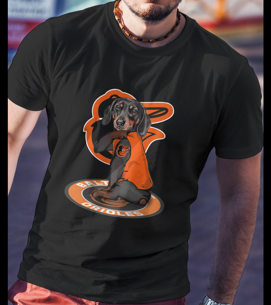 Baltimore Orioles Dog Wearing Team Shirt T-Shirt