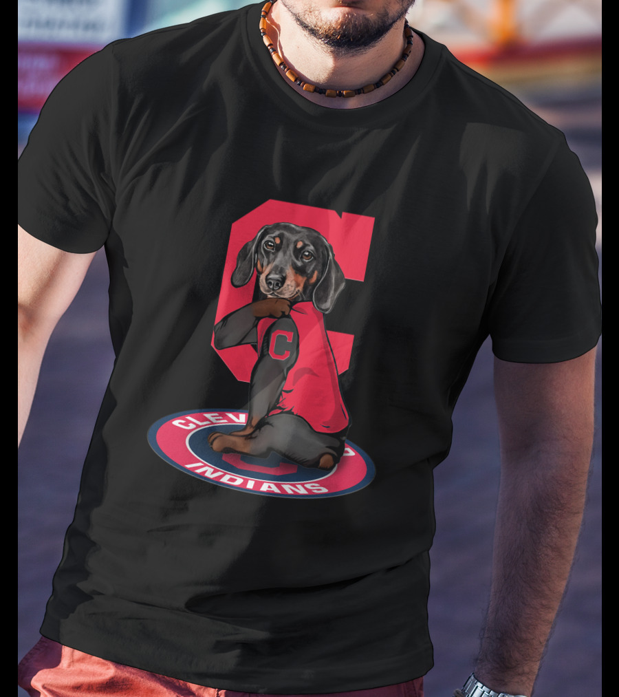 Cleveland Indians Dog With Red C Shirt T-Shirt