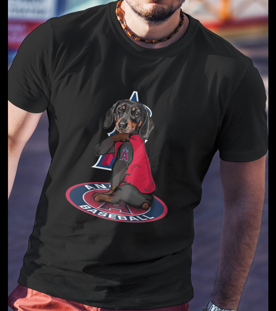Los Angeles Angels Dachshund Dog T-Shirt