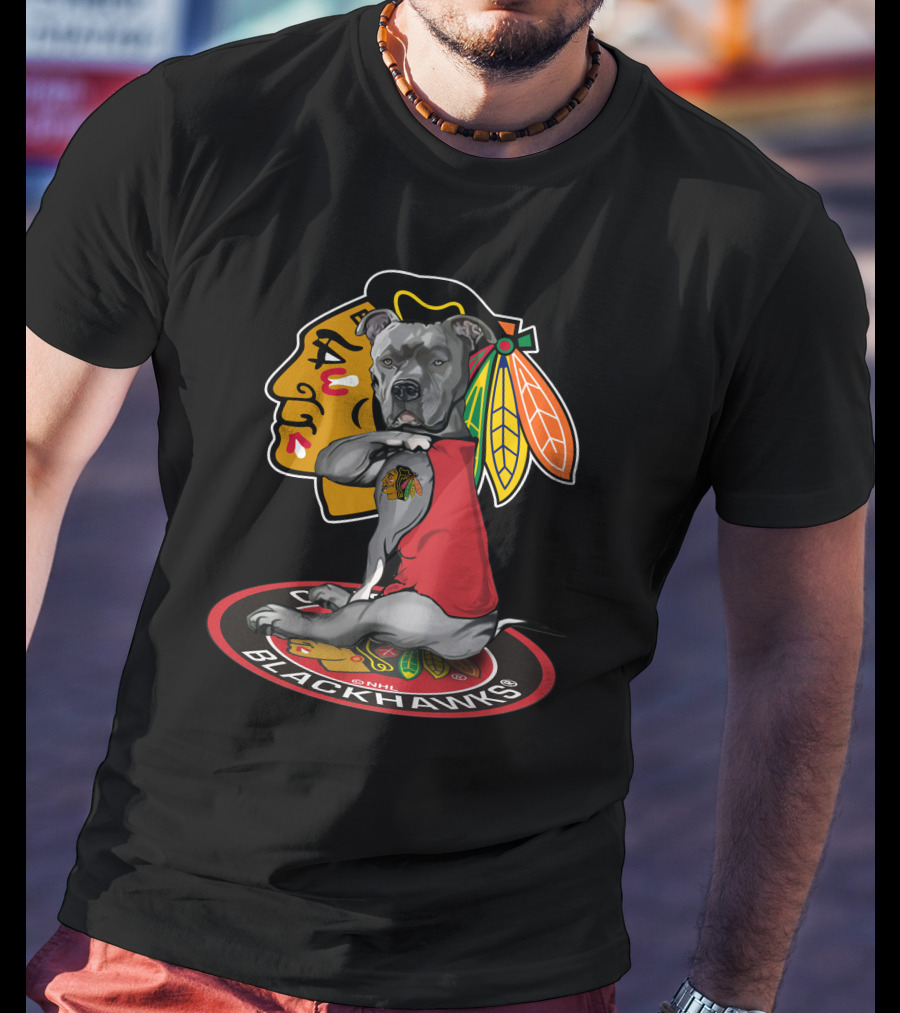 Chicago Blackhawks Nhl Dog Mascot T-Shirt