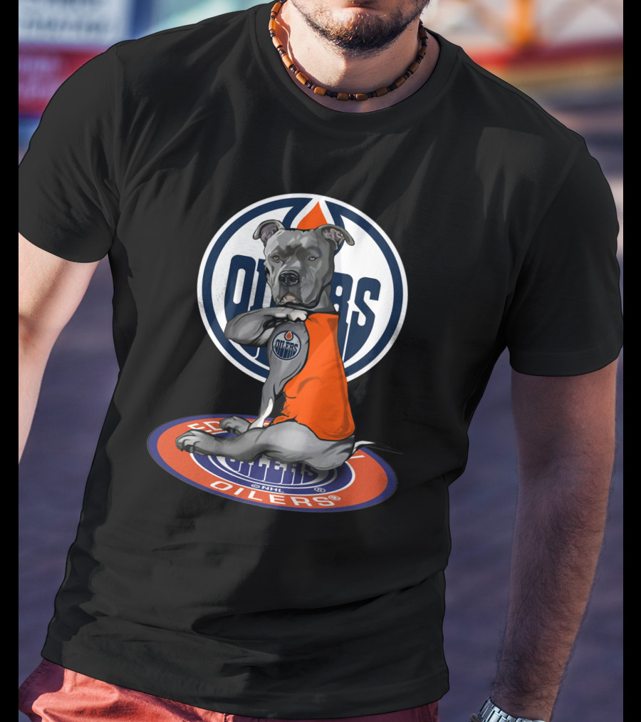 Edmonton Oilers Dog In Team Jersey T-Shirt