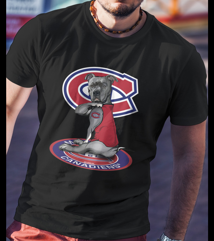 16 Montreal Canadiens Dog With Logo And Jersey T-Shirt