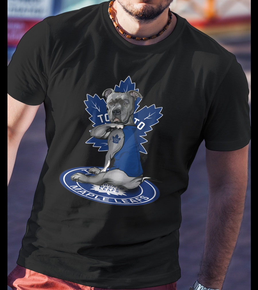 Toronto Maple Leafs Dog Mascot With Maple Leaf Emblem T-Shirt