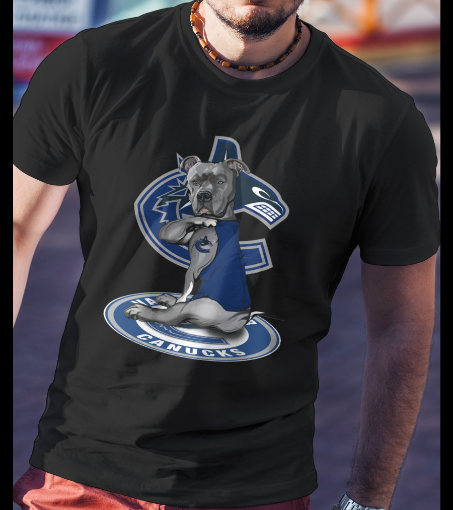 Vancouver Canucks Dog With Team T-Shirt