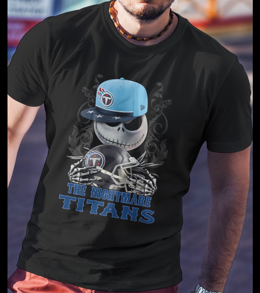The Nightmare Titans Tennessee Titans Football Skeleton Helmets T-Shirt