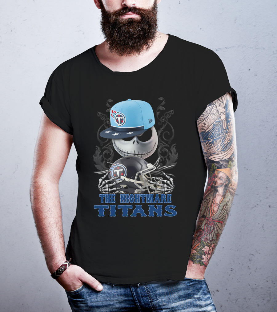 The Nightmare Titans Tennessee Titans Football Skeleton Helmets T-Shirt
