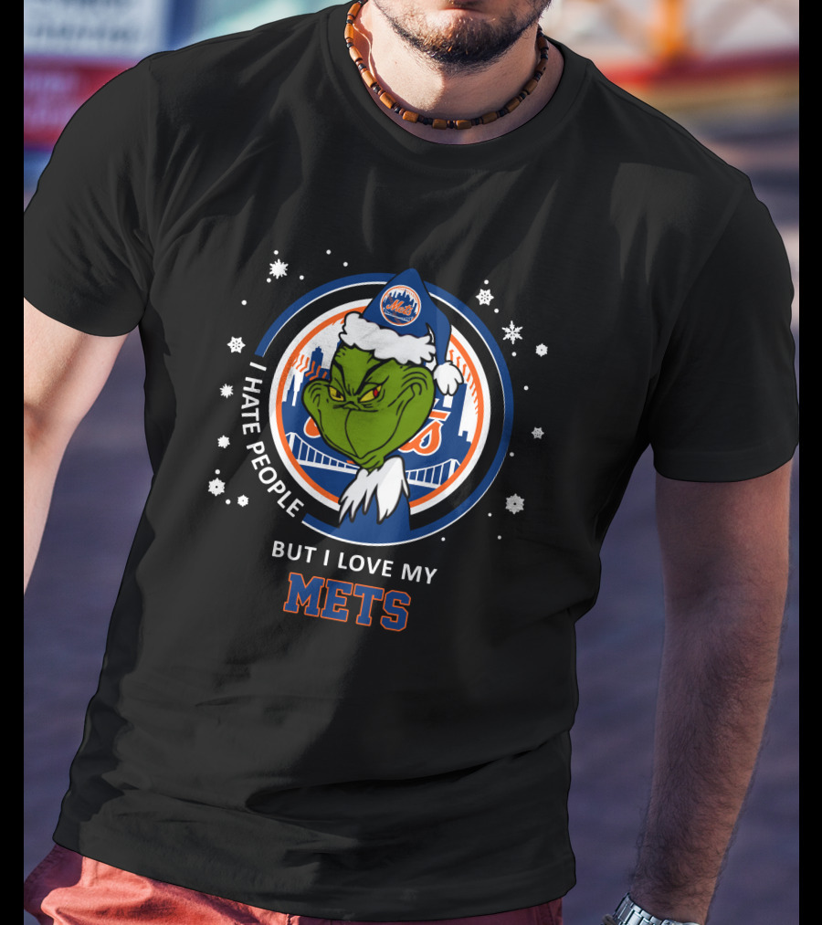 I Hate People But I Love My Mets Grinch New York Mets T-Shirt
