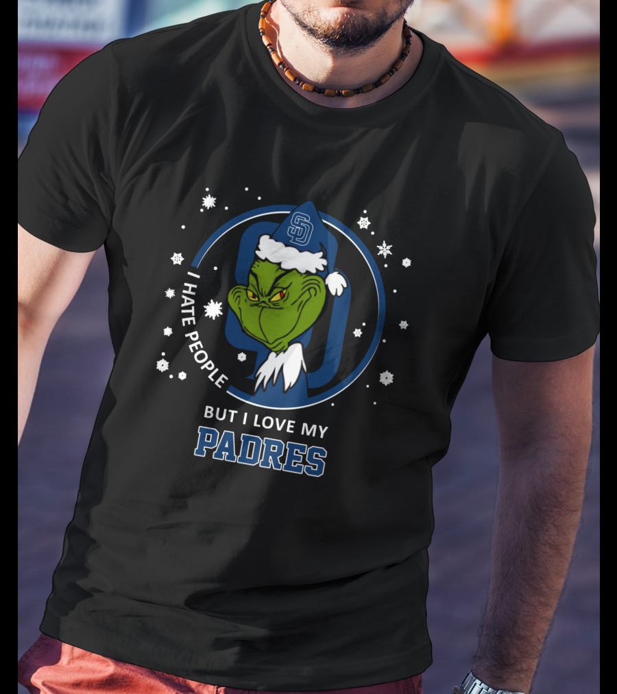 Grinch I Hate People But I Love My San Diego Padres T-Shirt