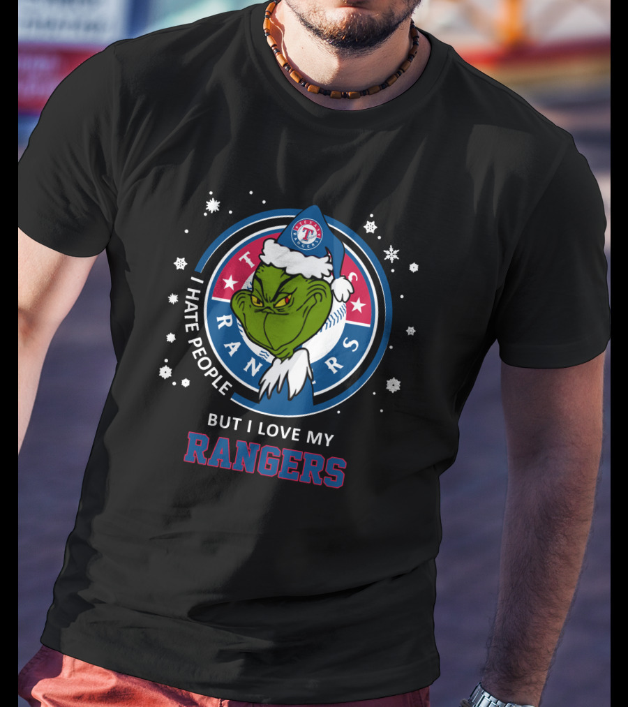 Texas Rangers Grinch I Hate People But I Love My Rangers T-Shirt