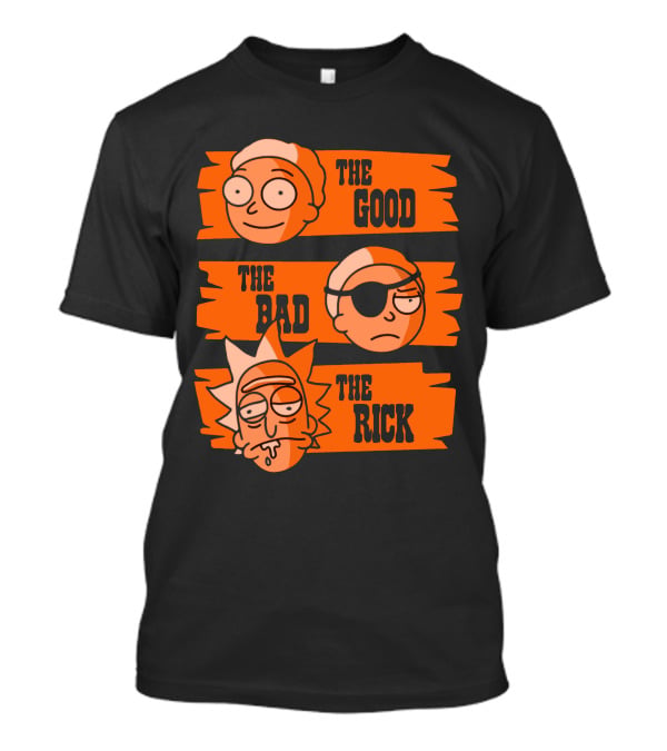 The Good The Bad The Rick Faces Iconic T-Shirt