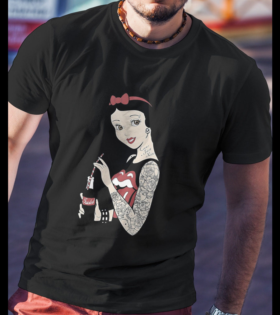 Snow White Tattooed Princess Drinking Coke Rolling Stones T-Shirt