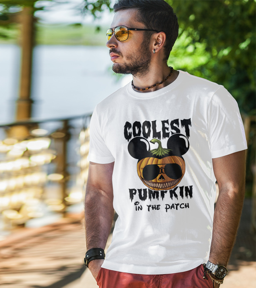 Coolest Pumpkin In The Patch Mickey Ears Sunglasses T-Shirt