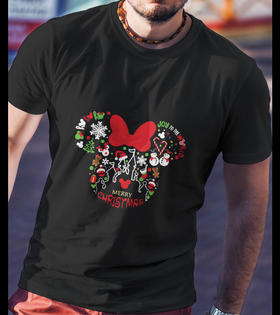 Mickey Merry Christmas Joy To The World T-Shirt