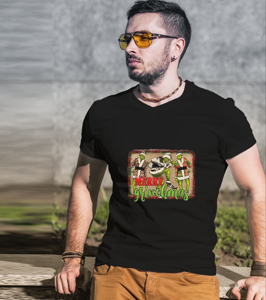 Merry Grinchmas Grinch In Festive Outfits T-Shirt