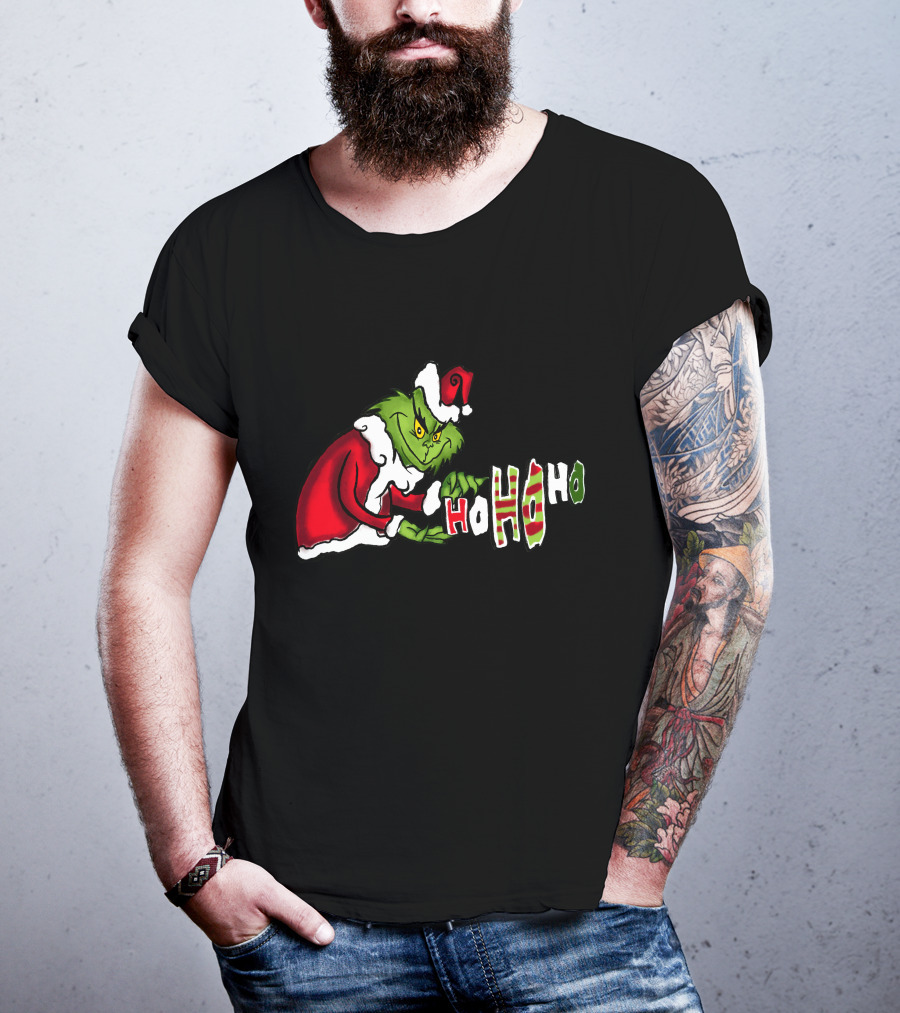 Grinch Christmas Ho Ho Ho Santa Suit Holiday Cheer T-Shirt