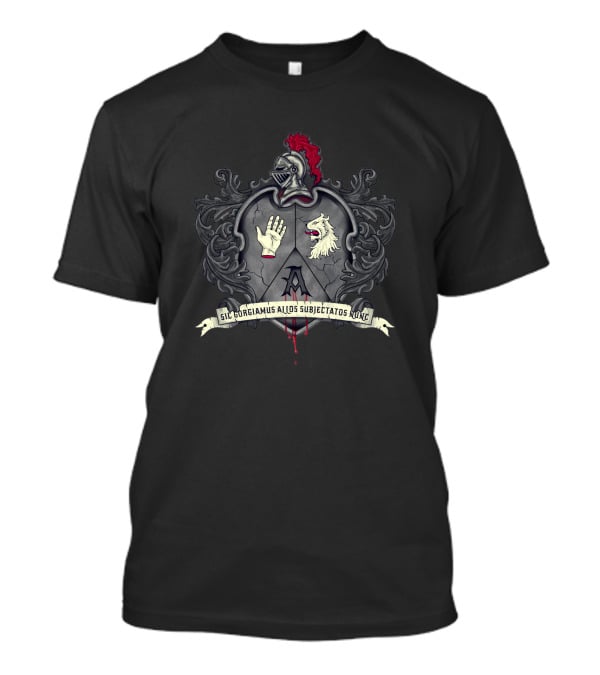 Addams Family Crest Sil Gorgiamus Alios Subiectatos Nunc Shield 273821 T-Shirt