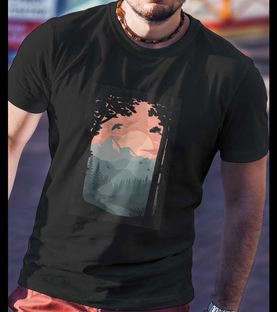 Along The Trail Sunset Mountain Landscape 860555 T-Shirt