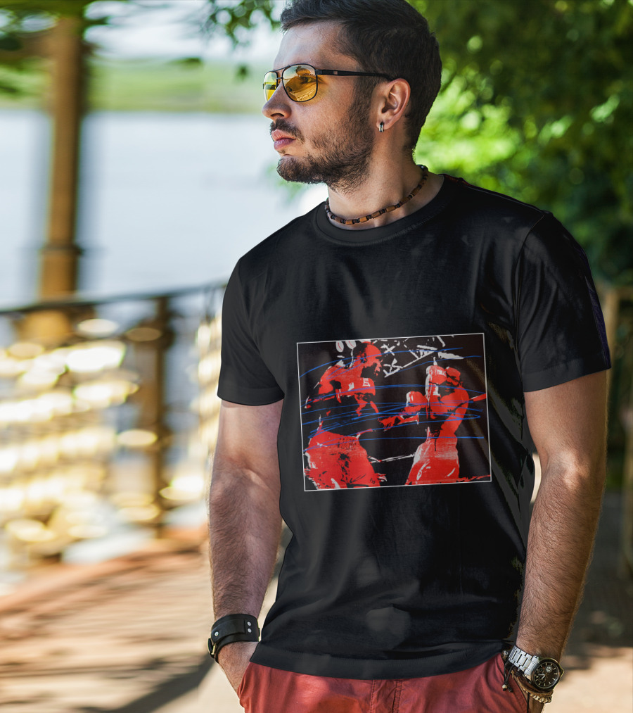 Boxing Battle Red And Blue Fighter Scene T-Shirt