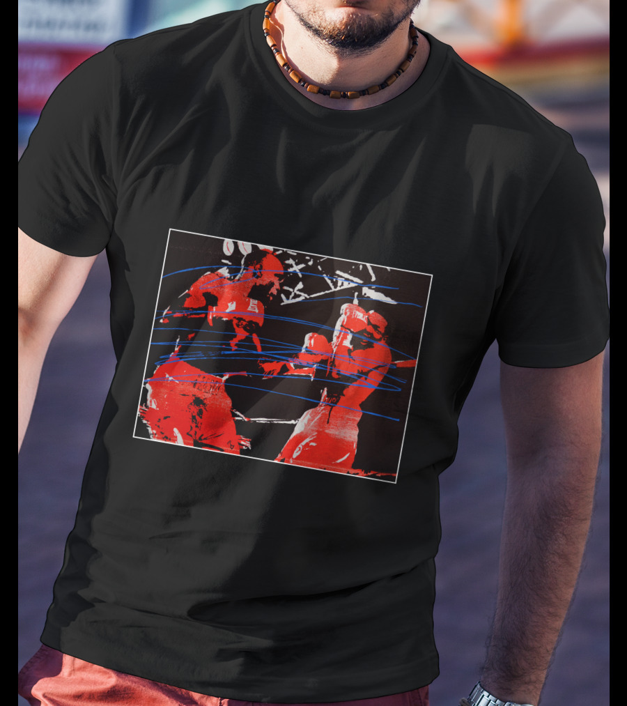 Boxing Battle Red And Blue Fighter Scene T-Shirt
