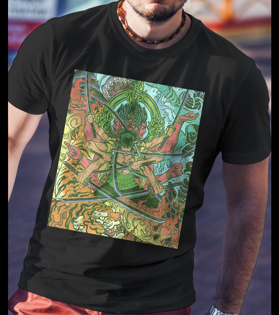 One Piece Roronoa Zoro Asura Concept Colors Of Fury T-Shirt
