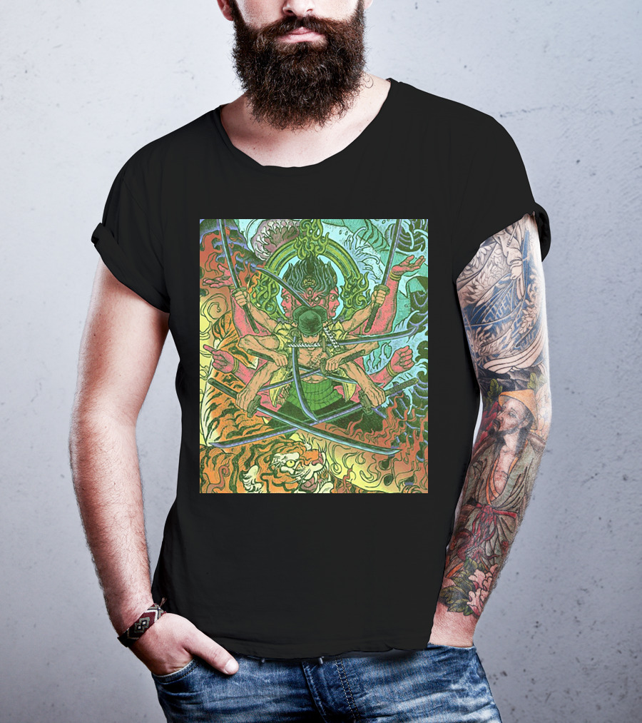 One Piece Roronoa Zoro Asura Concept Colors Of Fury T-Shirt