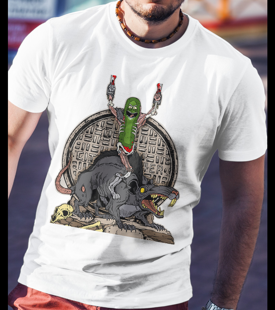 Rick And Morty Pickle Rat City Sewer Power T-Shirt