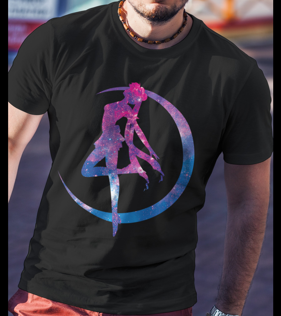 Sailor Moon Galaxy Silhouette Lunar Pose T-Shirt