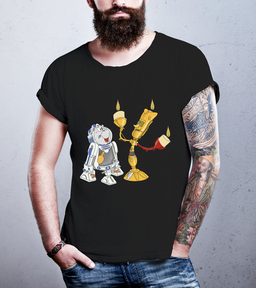 Star Wars The Beastly Duo Crossover Candle Bots T-Shirt