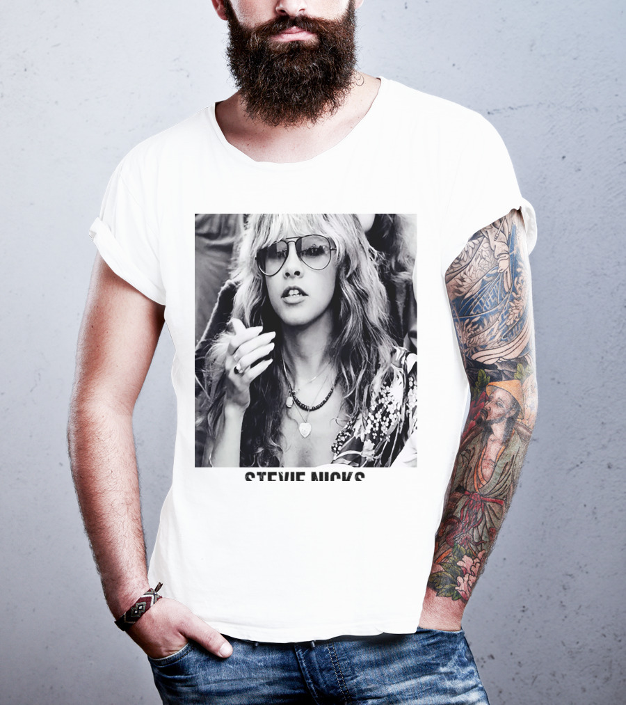 Stevie Nicks Black And White Portrait T-Shirt