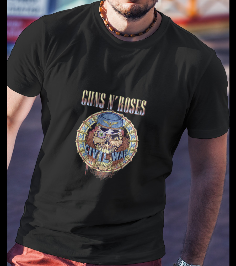 Guns N Roses Civil War Skull Soldier T-Shirt