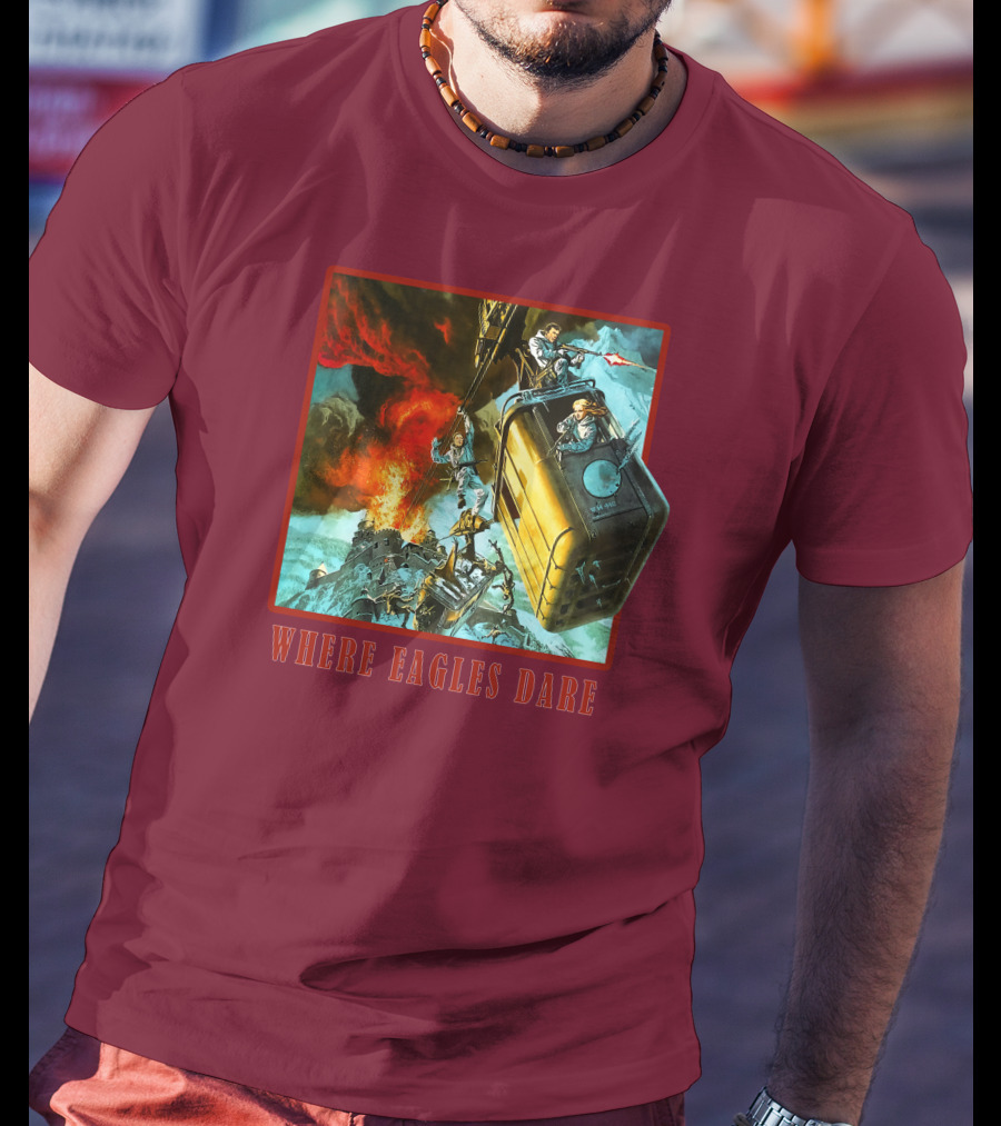 Where Eagles Dare Cable Car Adventure Explosive Action Scene 001 T-Shirt