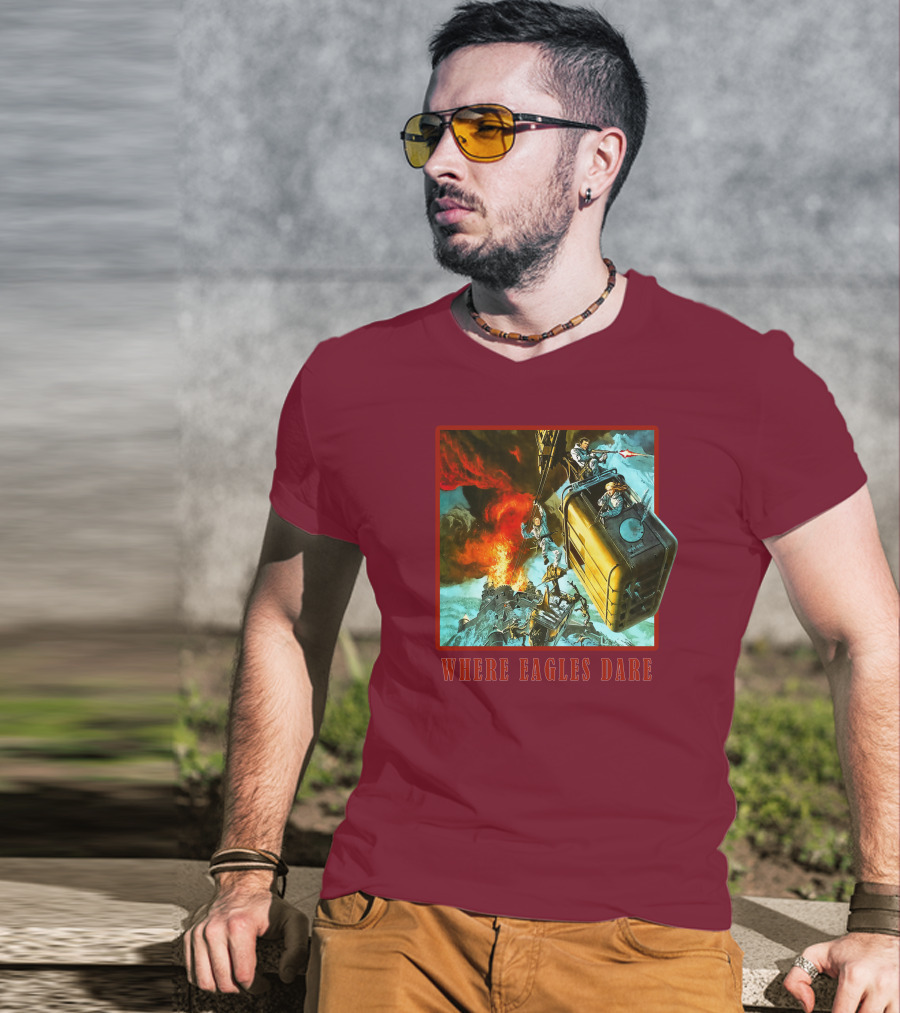 Where Eagles Dare Cable Car Adventure Explosive Action Scene 001 T-Shirt