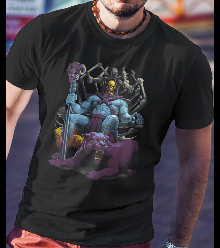 Masters Of The Universe Skeletor With Panther And Bone Throne T-Shirt