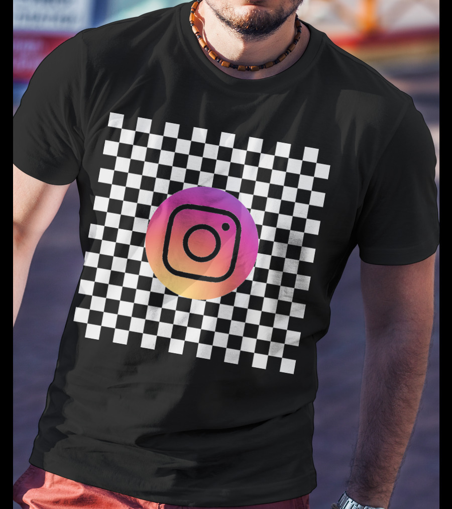 Mirror Log Scale Example Instagram Checkerboard T-Shirt