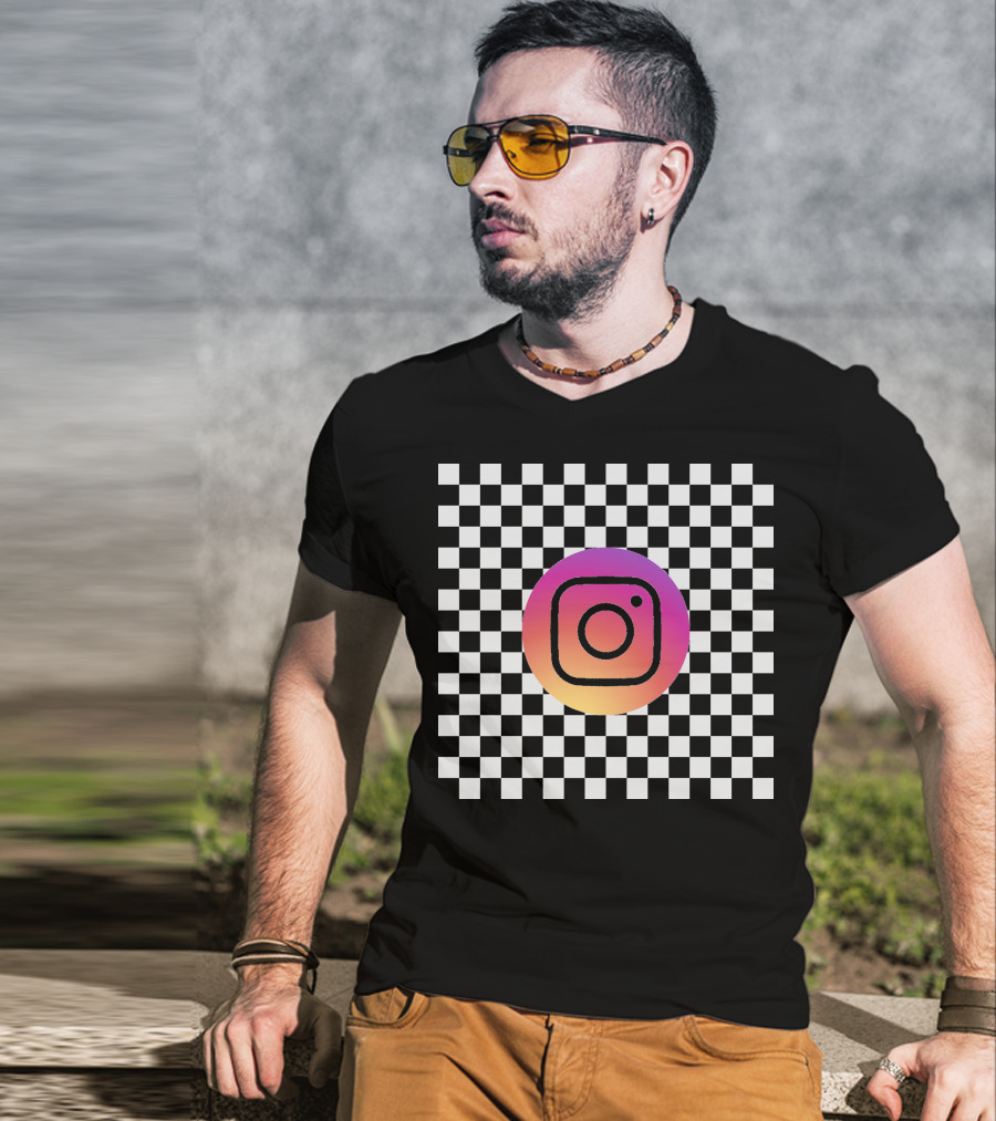 Mirror Log Scale Example Instagram Checkerboard T-Shirt