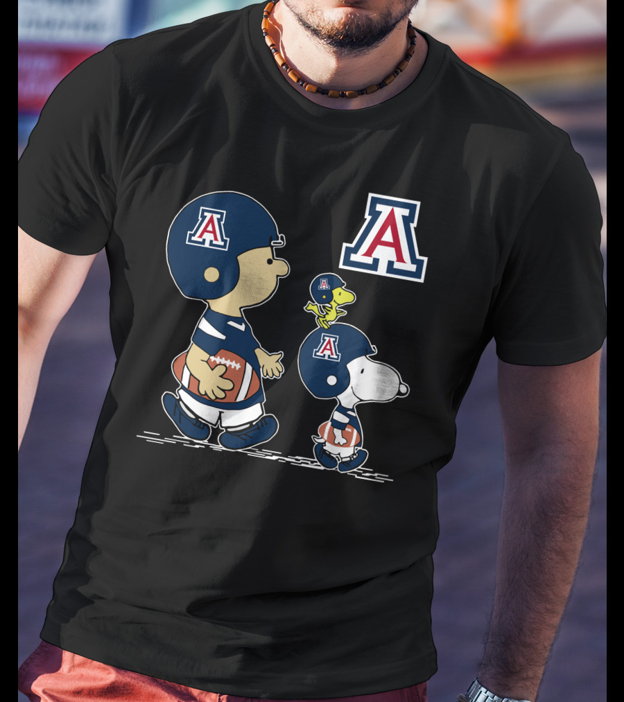 Arizona Wildcats Peanuts Characters Football Helmets T-Shirt