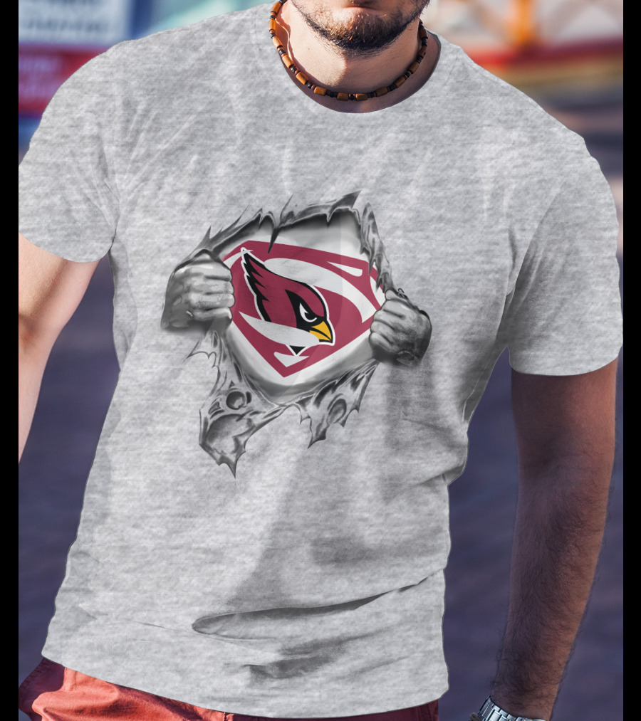 Arizona Cardinals Superman Logo Emblem Rip T-Shirt