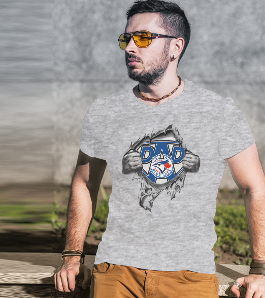 Toronto Blue Jays Super Dad Logo Hero T-Shirt