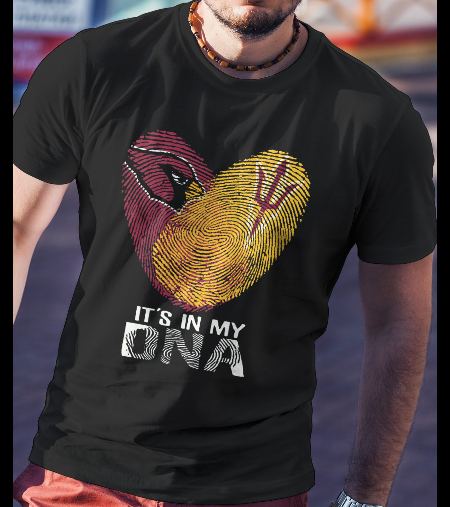Arizona Cardinals Arizona State It's In My Dna Fingerprint Heart T-Shirt