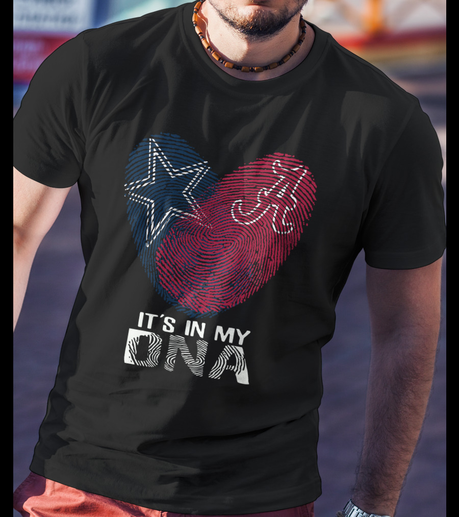 Cowboys Alabama It's In My Dna Star And A Fingerprint T-Shirt