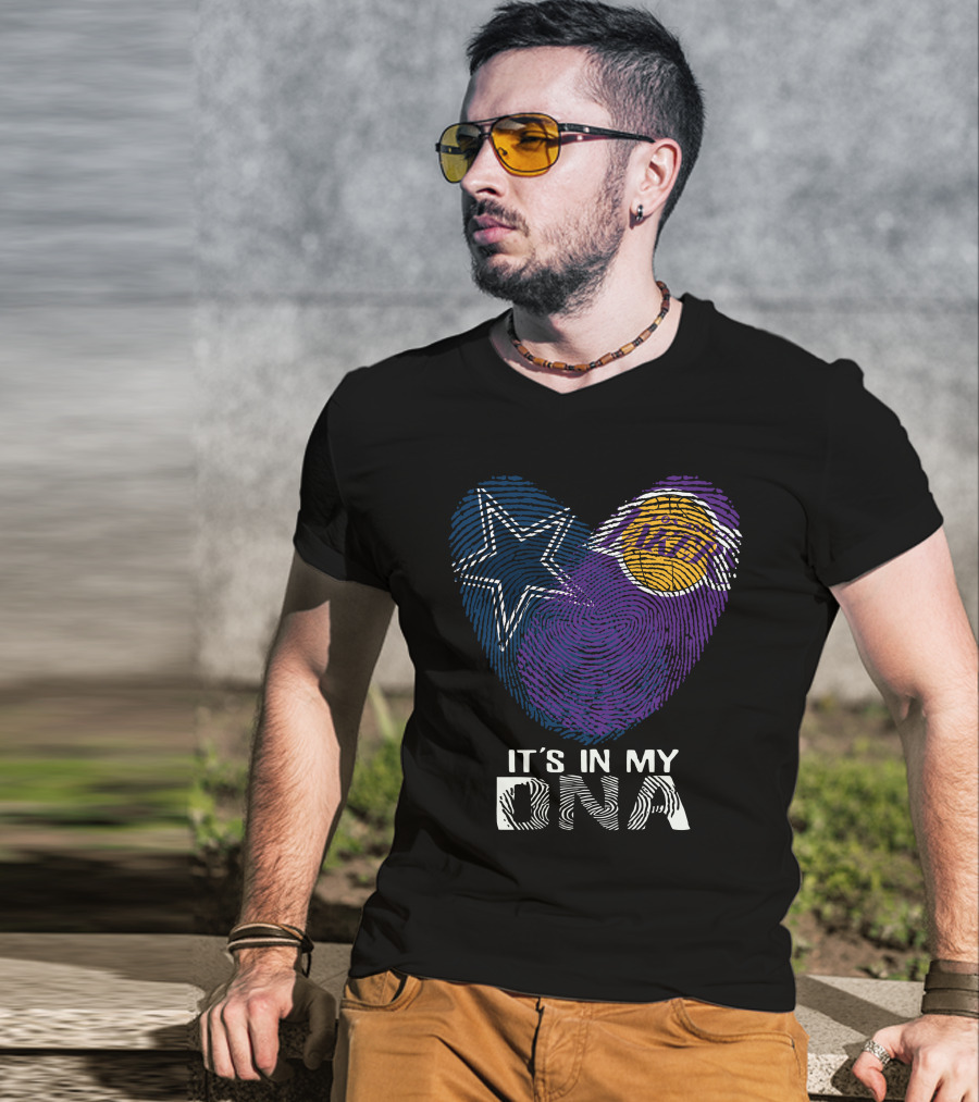 Cowboys And Lakers Star And Basketball It's In My DNA T-Shirt