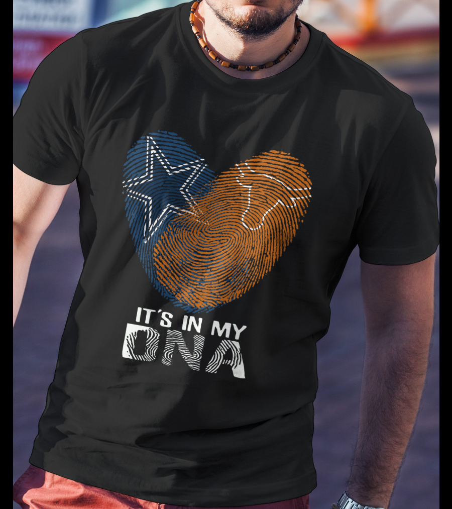 Cowboys Texas Longhorns Fingerprint It's In My DNA T-Shirt