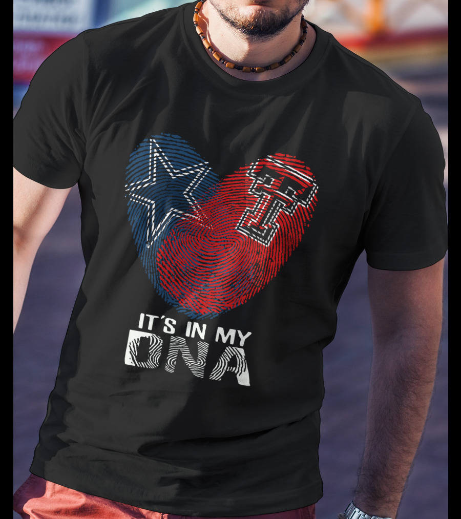 Cowboys Texas Tech It's In My DNA Fingerprint Star TTU T-Shirt