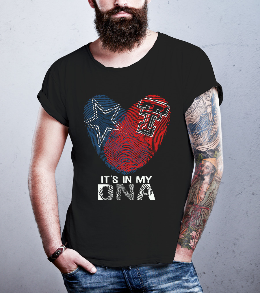 Cowboys Texas Tech It's In My DNA Fingerprint Star TTU T-Shirt