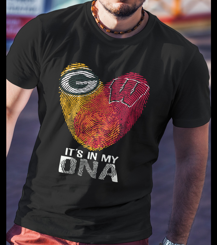 Packers Wisconsin Badgers Fingerprint It's In My DNA T-Shirt